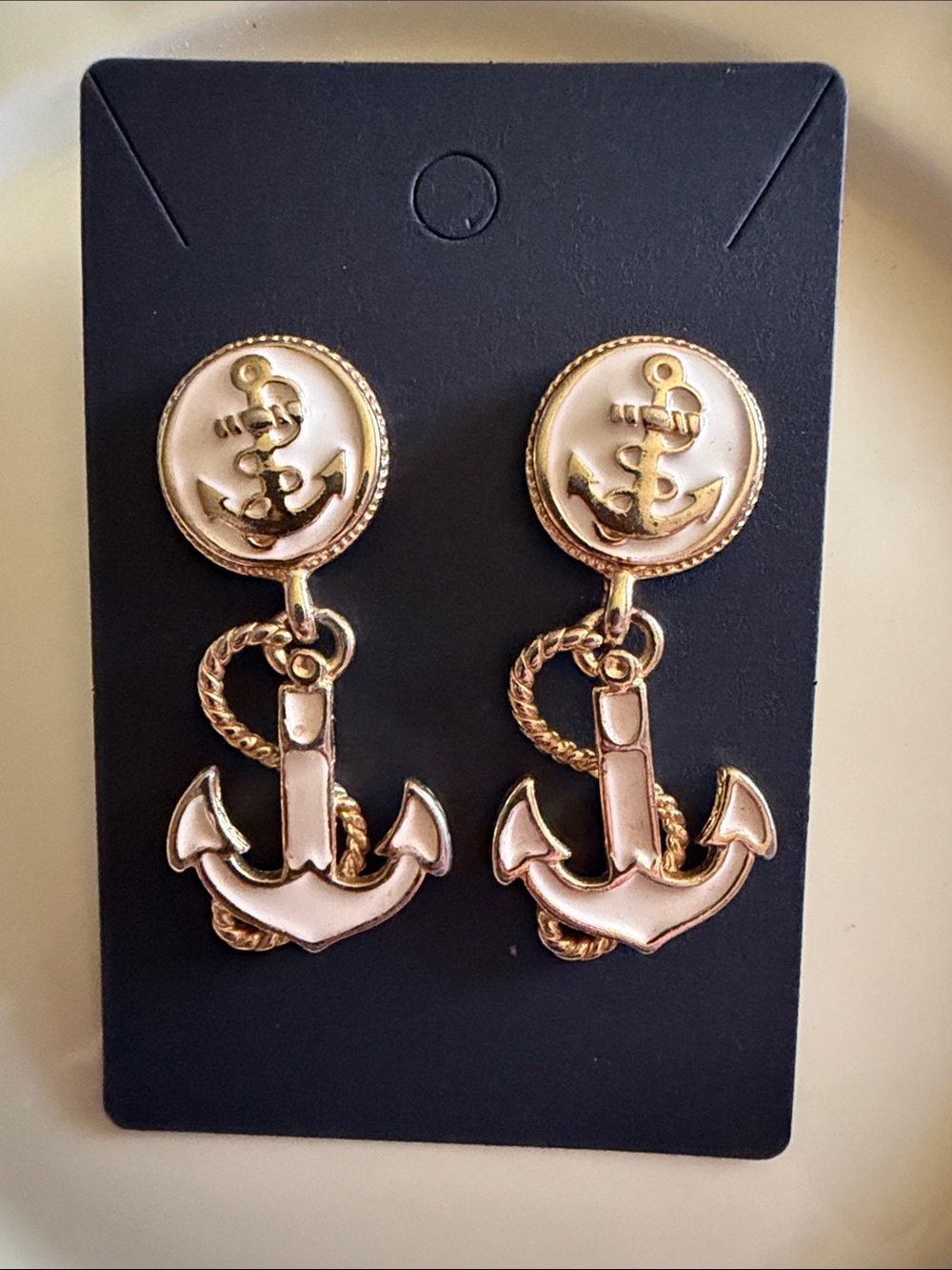 Vintage Park Lane Nautical Anchor Earrings